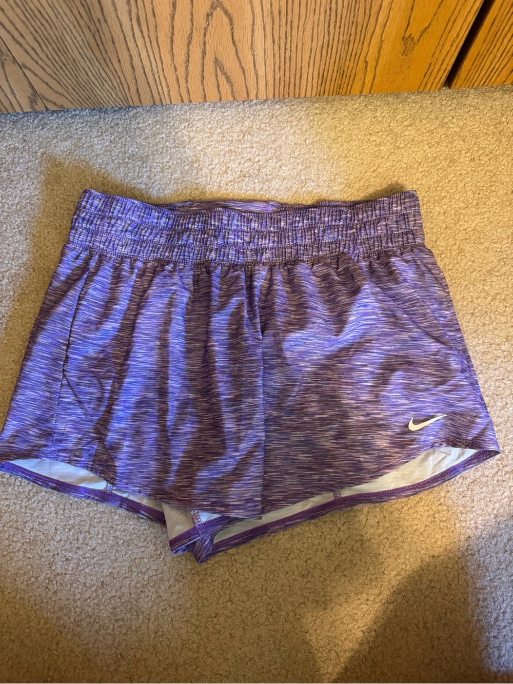Nike Women's Heathered Purple Athletic Shorts